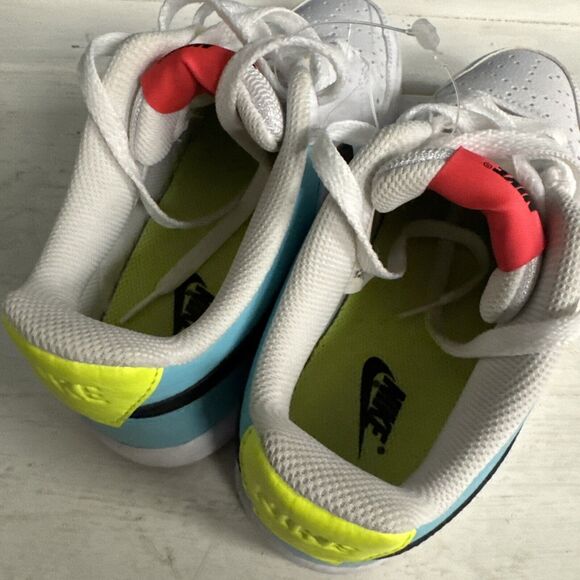 Nike Court Vision Low Trainers Multi Color Block Womens Size 8.5 US‎ White Teal - Picture 6 of 12